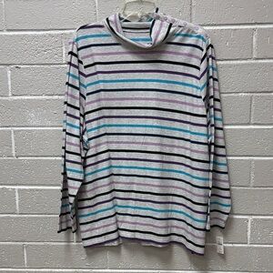 Talbots Plus Size 3X Turtleneck with Colorful Stripes
